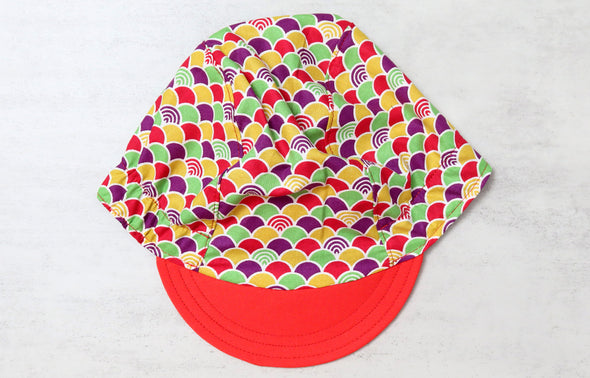 Colourful Sashiko Wave Cycling Cap