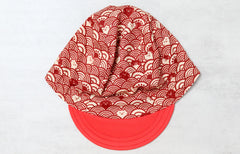 Sashiko Cats Red Brim Cycling Cap