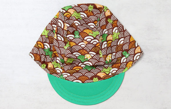 Sashiko Wave Frogs Cycling Cap