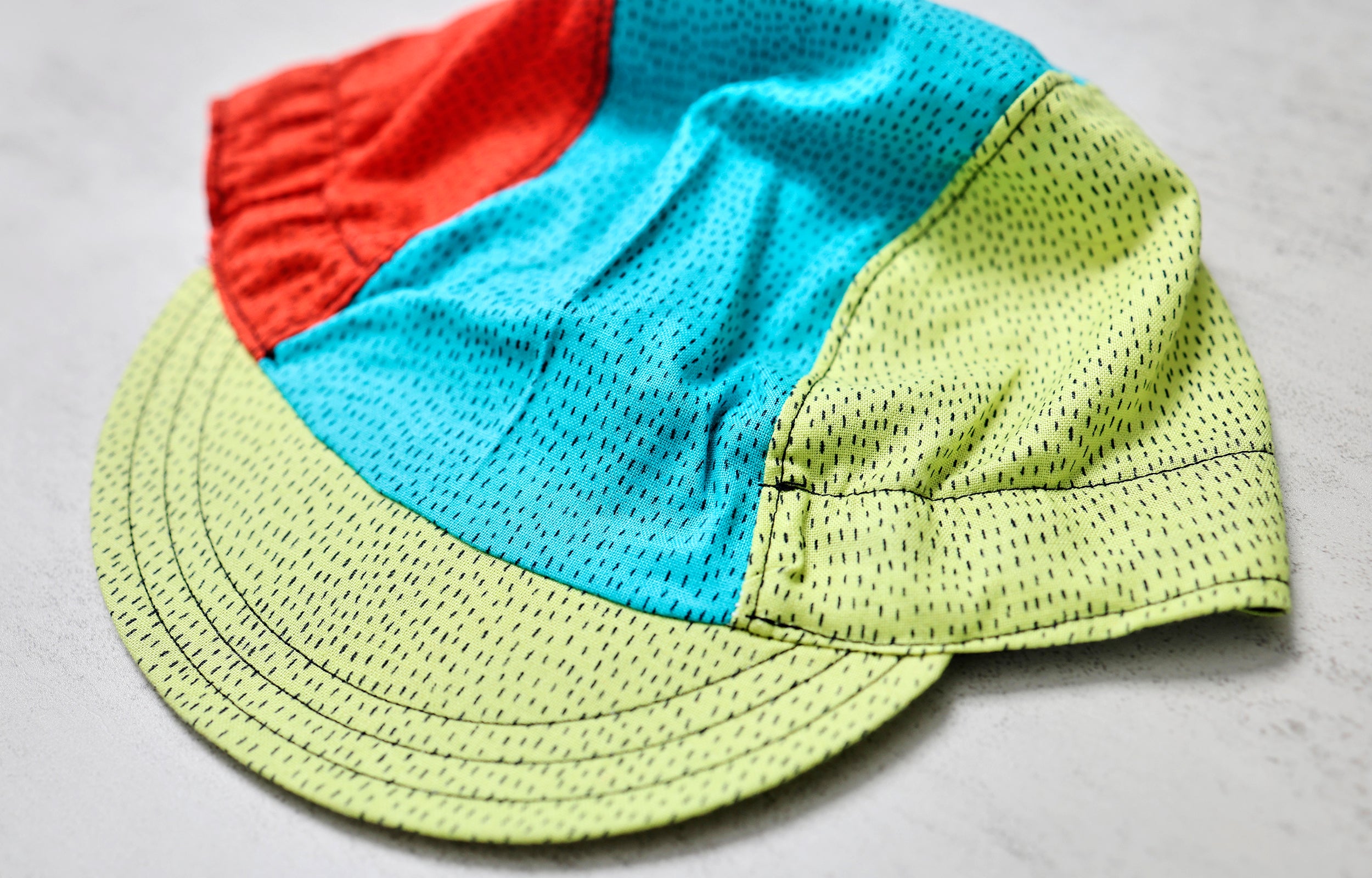 Colourful Green Brim Cycling Cap