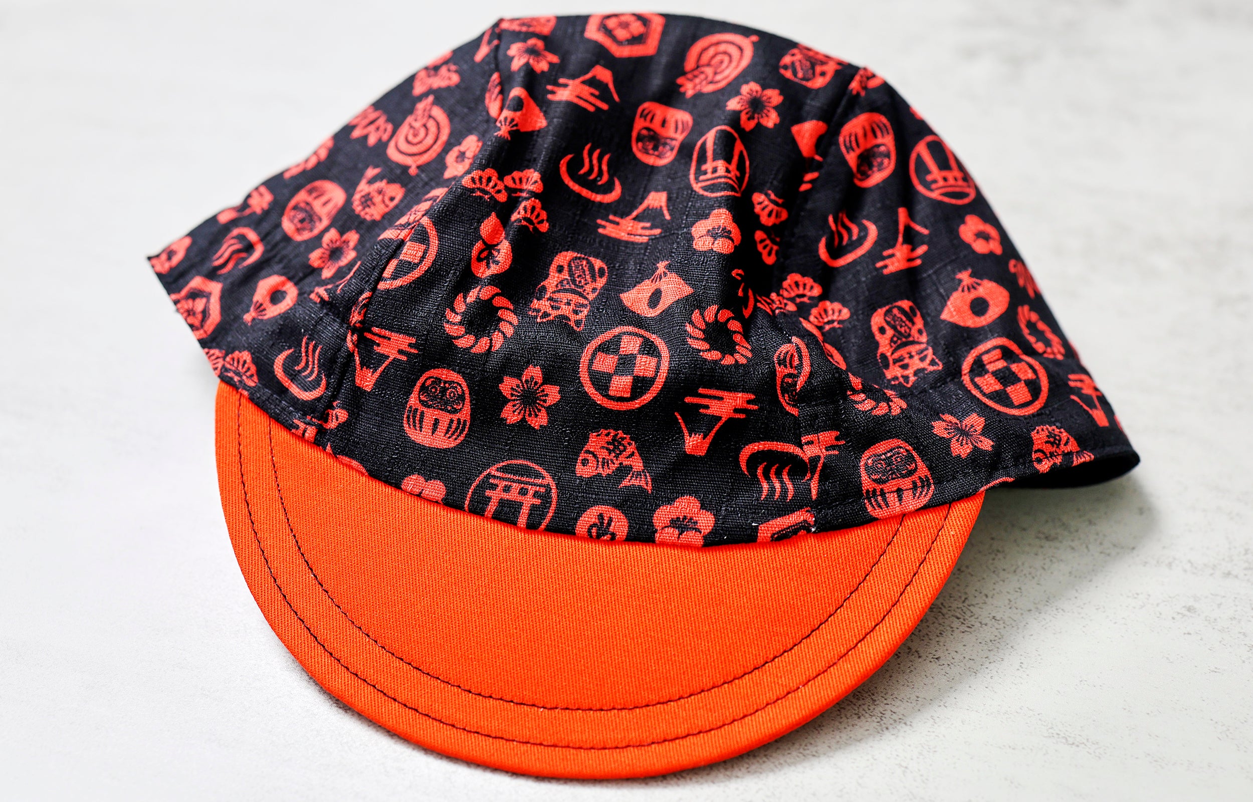 Japanese Mini Graphic Orange Cycling Cap