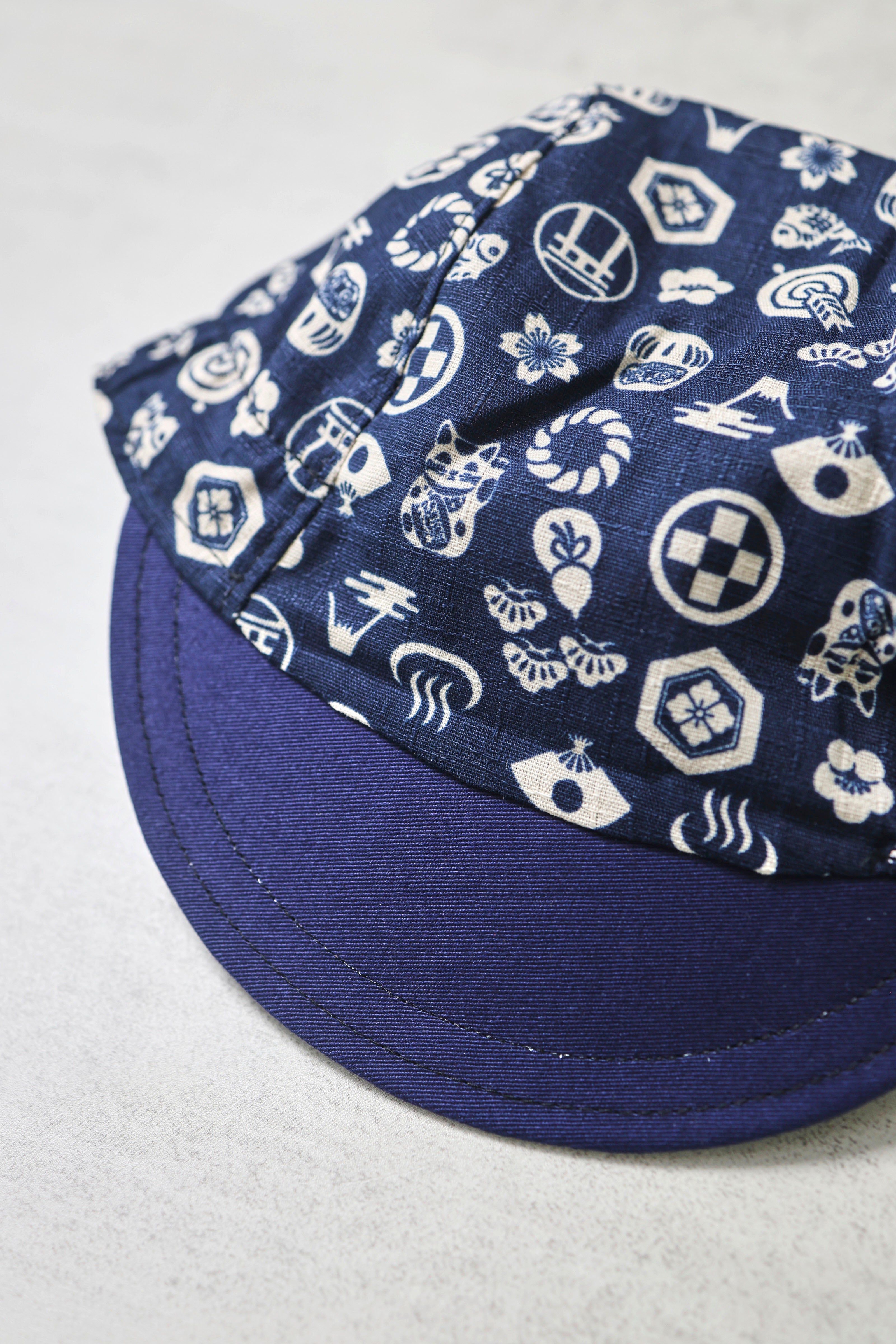 Japanese Mini Graphic Blue Cycling Cap