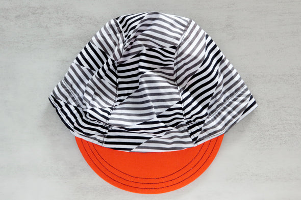 Black and White Stripes Cycling Cap