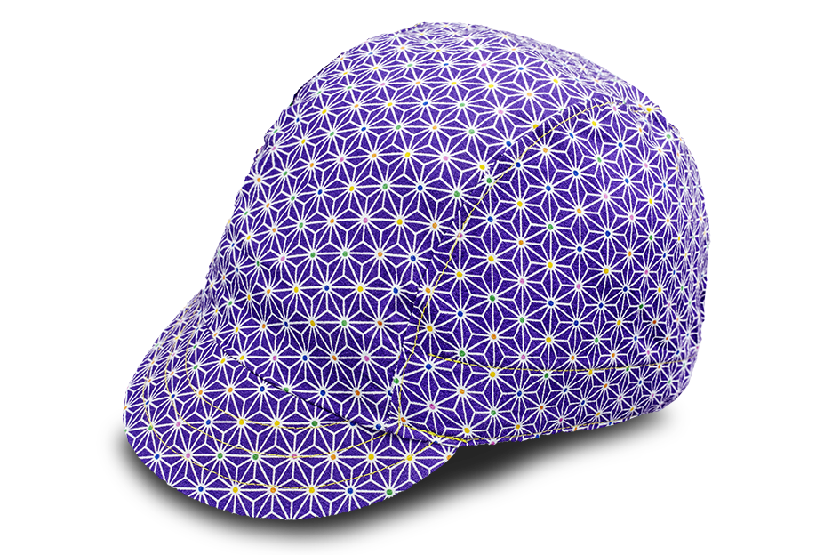 Little Purple Sashiko Star Cycling Cap