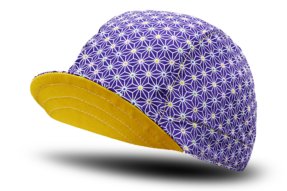 Little Purple Sashiko Star Cycling Cap