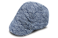 Sashiko Wave Blue Cycling Cap